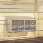Cutie cuibar pentru pui cu 4 compartimente argintiu galvanizat GartenMobel Dekor