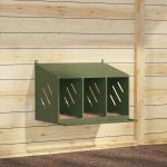 Cutie de pui cu 3 compartimente metal verde măsline GartenMobel Dekor