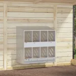 Cutie pentru pui cu 8 compartimente, metal argintiu galvanizat GartenMobel Dekor