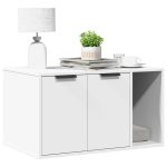 Cutie litieră pisici alb 80x50x45 cm lemn prelucrat GartenMobel Dekor