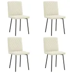 Scaune de bucătărie, 4 buc., crem, catifea GartenMobel Dekor