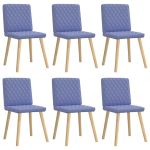 Scaune de sufragerie 6 buc țesătură Jeans Blue GartenMobel Dekor