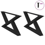 Picioare măsuță de cafea 2 buc Negru 70x(30-31,3) cm Oțel GartenMobel Dekor