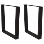 Picioare pentru masă în formă de V 2 buc Negru Oțel GartenMobel Dekor