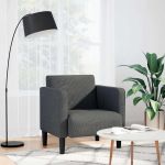 Canapea Scaun cu cotiere Gri închis 54 cm țesătură velur GartenMobel Dekor
