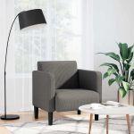 Canapea fotoliu cu cotiere Gri deschis 54 cm țesătură velur GartenMobel Dekor