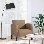 Canapea scaun cu cotiere Cappuccino 54 cm piele artificială GartenMobel Dekor