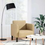 Canapea scaun cu cotiere verde deschis gri 54 cm țesătură velur GartenMobel Dekor