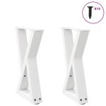 Picioare măsuță de cafea 2 buc Alb 38x(42-43,3) cm Oțel GartenMobel Dekor
