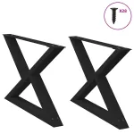 Picioare măsuță de cafea 2 buc Negru 70x(42-43,3) cm Oțel GartenMobel Dekor