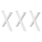Picioare pentru masă în formă de X 3 buc alb 90x(72-73) cm oțel GartenMobel Dekor