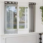 Perdele Voile cu Oeje 2 buc Negru 140x140 cm GartenMobel Dekor