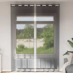 Perdele Voile cu Oeli 2 buc Negru 140x300 cm GartenMobel Dekor