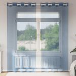 Perdele Voile cu Oelii 2 buc Albastru Regal GartenMobel Dekor