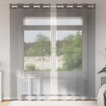 Perdele Voile cu Oelii 2 buc Gri Inchis 140x245 cm GartenMobel Dekor