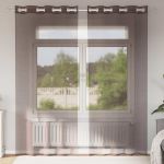 Perdele Voile cu Oelii 2 buc Maro 140x245 cm GartenMobel Dekor