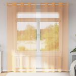 Perdele Voile cu Oelii 2 buc Portocaliu 140x225 cm GartenMobel Dekor