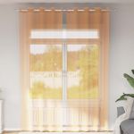 Perdele Voile cu Oelii 2 buc Portocaliu 140x300 cm GartenMobel Dekor