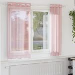 Perdele Voile cu Oelii 2 buc Roz 140x140 cm GartenMobel Dekor