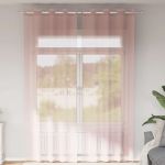 Perdele Voile cu Oelii 2 buc Roz 140x300 cm GartenMobel Dekor