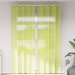 Perdele Voile cu Oelii 2 buc Verde măr 140x260 cm GartenMobel Dekor