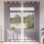 Perdele Voile cu Oelii 2 buc Violet 140x225 cm GartenMobel Dekor