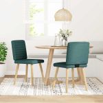Scaune de bucătărie, 2 buc., verde închis, material textil GartenMobel Dekor