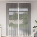 Perdele Voile cu Bucle 2 buc Gri Inchis 140x260 cm GartenMobel Dekor