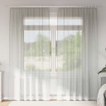 Perdele Voile cu Bucle 2 buc Gri deschis 140x245 cm GartenMobel Dekor