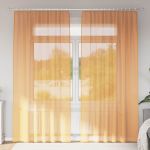 Perdele Voile cu Bucle 2 buc Portocaliu 140x225 cm GartenMobel Dekor