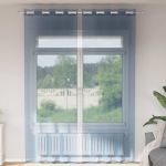 Perdele Voile cu Oelii 2 buc Albastru Regal GartenMobel Dekor