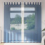 Perdele Voile cu buzunare pentru bare 2 buc Albastru regal GartenMobel Dekor