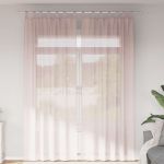 Perdele Voile cu buzunare pentru bare 2 buc Roz deschis GartenMobel Dekor