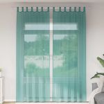 Perdele Voile cu buzunare pentru bare 2 buc Turcoaz GartenMobel Dekor