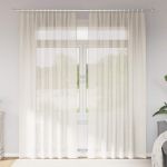 Perdele din voile cu tablă 2 buc crem GartenMobel Dekor