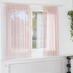 Perdele voal cu bucle 2 buc Roz deschis 140x140 cm GartenMobel Dekor