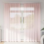 Perdele voal cu bucle 2 buc Roz deschis 140x245 cm GartenMobel Dekor