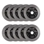 Disc diamantat turbo subtire, dublu segmentate, placi ceramice, taiere umeda si uscata, set 10 buc, 125x22.23x1.3 mm, Richmann Exclusive GartenVIP DiyLine