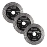 Disc diamantat turbo subtire, dublu segmentate, placi ceramice, taiere umeda si uscata, set 3 buc, 125x22.23x1.3 mm, Richmann Exclusive GartenVIP DiyLine