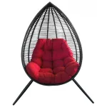 Scaun gradina/terasa, leagan, poliratan, negru, 83x68x119 cm, Canoona   GartenVIP DiyLine