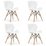 Set 4 scaune stil scandinav,  Artool, Lago, piele ecologica, lemn, alb, 47x38x73 cm GartenVIP DiyLine