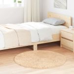 Covor Shaggy Bej 100x100 cm Poliester GartenMobel Dekor