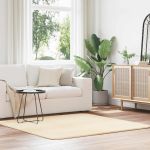 Covor Shaggy Crem 160x160 cm Poliester GartenMobel Dekor