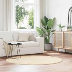 Covor Shaggy Crem 160x160 cm Poliester GartenMobel Dekor