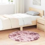 Covor Shaggy Roz praf 100x100 cm poliester GartenMobel Dekor
