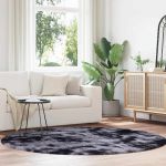 Covor Shaggy cu grădini înalte, gri închis 200x200 cm poliester GartenMobel Dekor