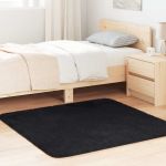 Covor Shaggy cu grădini înalte, negru, 120x120 cm, poliester GartenMobel Dekor
