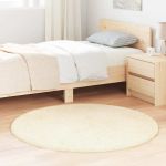 Covor shaggy crem 120x120 cm poliester GartenMobel Dekor