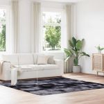 Covor shaggy cu grămadă mare gri închis 240x240 cm poliester GartenMobel Dekor
