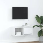 Comodă TV, alb, 60x31x25,5 cm, lemn prelucrat GartenMobel Dekor